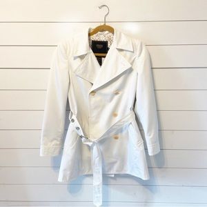 COACH Women's White Double-Breasted Trench Coat